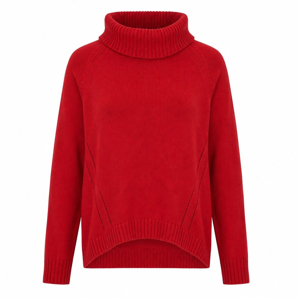INC International Concepts Red Turtleneck Sweater Women's Medium M Knit